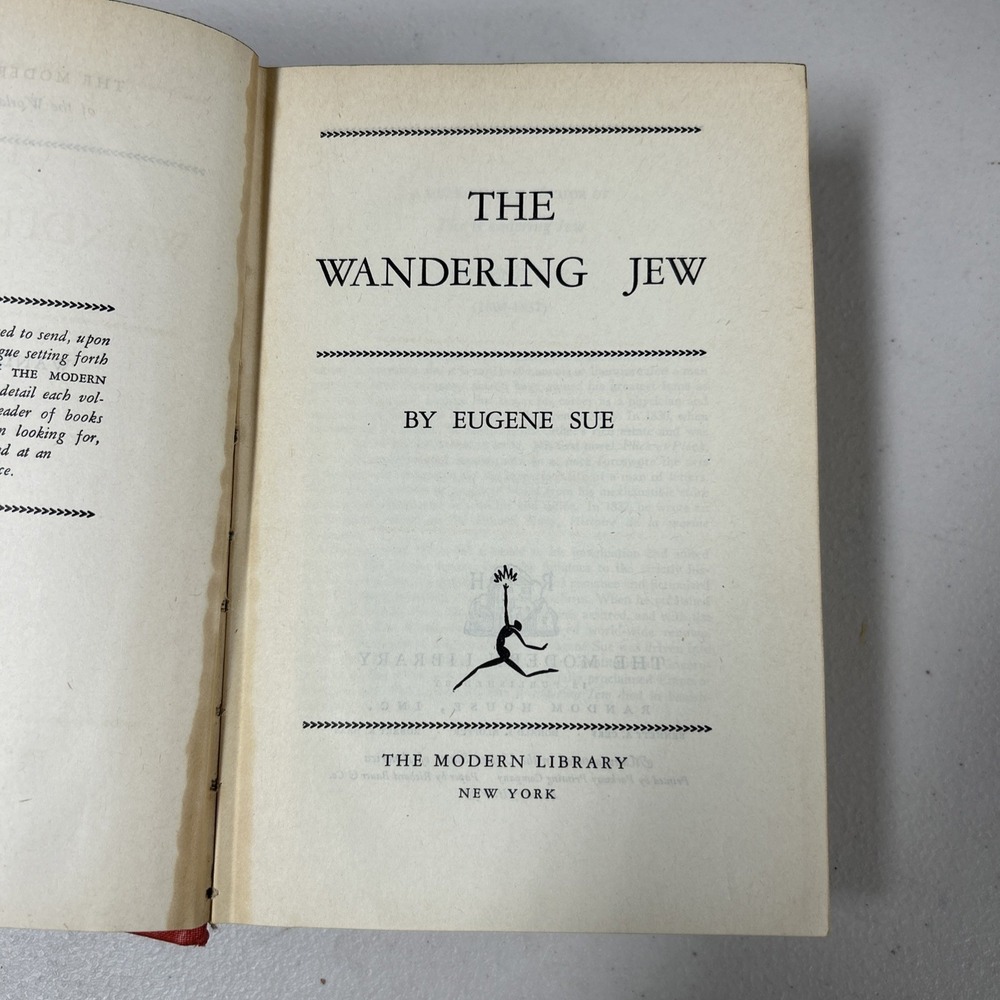 The Wandering Jew by Eugene Sue | 1940 Modern Library | Unabridged HCDJ